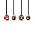 Miniatyrbillede 2 af 3: Stereo Audio kabel | 2x RCA Hanstik | 2x RCA Hanstik | Nikkelplateret | 1.00 m | Runde | Sort | Box