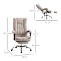 Miniatyrbillede 4 af 10: Kontorstol Drejestol Skrivebordsstol Med Tilbagelænet Funktion Fodstøtte Højdejusterbar Mikrofiber Beige + Sort + Sølv 63 X 71 X 110-118 Cm