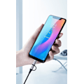 Pikkukuva 5 / 9: 2in1 Vahva punottu kaapeli USB - microUSB + USB-C 1m 2.4A musta
