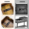 Miniatyrbillede 4 af 5: Sidebord med ladestation, smalt sofabord, 60 x 30 x 58,5 cm, brun