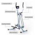 Miniatyrbillede 5 af 10: Cross Trainer Ellipsetræner Ergometer Motionscykel Med Lcd Display, Stål, Sølv, 96X60X152Cm
