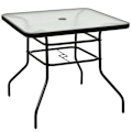Miniatyrbillede 3 af 5: Terrassebord Rektangulært sofabord med bordplade Bistrobord Havebord Glasbord Sort