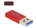 Delock USB-A hane till USB-C hona-adapter, aktiv, 10 Gbps - Röd