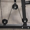 Miniatyrbillede 10 af 10: Multigym Fitness Station Med Lat Pull-Down Og Butterfly Bar Og 45 Kg Vægt Styrketræning Stål Imiteret Læder Sort 180 X 108 X 200 Cm