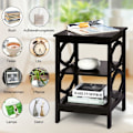 Miniatyrbillede 5 af 5: 3 plan sengebord OO-formet sidebord med stabil struktur 40 x 40 x 61 cm brun