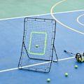 Miniatyrbillede 3 af 10: Kickback Rebounder Goal Rebound Wall Net, Stål+Pe, 75X126Cm, Træningshjælp Til Fodbold, Sort