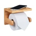 Bambus toiletrulleholder med hylde