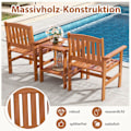 Miniatyrbillede 5 af 5: 3-delt bistrosæt i træ med 2 stole & bord & hul til parasol siddegruppe