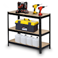 Miniatyrbillede 9 af 9: Sort metalhylde til opbevaring, 150 x 75 x 30 cm, Humberg HR-811