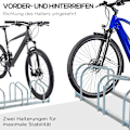 Miniatyrbillede 7 af 10: Cykelstativ, Cykelstativ, Vejrbestandigt, Holdbart, Gulv- Og Vægmontering, Stål, Op Til 5 Cykler, Sølv, 145 X 33 X 27 Cm