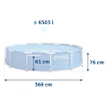 Miniatyrbillede 4 af 6: Ramme havepool 366 x 76 cm 6i1 INTEX 28210