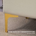 Pikkukuva 8 / 10: Penkki säilytystilalla, pehmustettu samettinen penkki, metallijalat, sänky penkki olohuoneeseen, makuuhuoneeseen, eteiseen, 120 x 44 x 44,5 cm, beige
