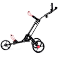Miniatyrbillede 1 af 5: 3-hjulet golfvogn golfvogn golf foldbar enkel push and pull vogn sort