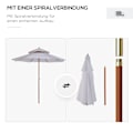 Pikkukuva 8 / 10: Parasol Puinen Päivänvarjo Puutarha Sateenvarjo Double Roof Balcony Umbrella Cream