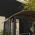 Pikkukuva 8 / 10: Bbq Grill Pavilion 1,1 X 2,3 M Säänkestävä Puutarhahuvimaja Polyesterikatolla, Sivuhyllyt, Grilleille 100 Cm Asti, Teräs, Khaki