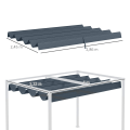 Miniatyrbillede 4 af 10: Erstatnings-Pergola-Tag Ca. 3 X 2,5 M Pergola-Skærmdæksel Pergola-Tag Med Uv-Beskyttelse Til 3 X 2,15 M Mørkegrå.