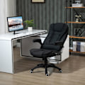 Miniatyrbillede 3 af 10: Kontorstol Højdejusterbar Skrivebordsstol Ergonomisk Skum Pp Plast Hørlignende Polyester Sort 65 X 72 X 100-120 Cm