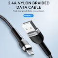Pikkukuva 6 / 8: Punottu kaapeli iPhonelle USB-A - Lightning 2.4A 1m musta