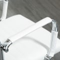 Miniatyrbillede 10 af 10: Kontorstol med vippefunktion, stålfødder, ergonomiske, 360° drejelige hjul, imiteret læder, bæreevne 120 kg, 54 x 62 x 104-114 cm, hvid