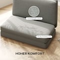 Miniatyrbillede 6 af 10: Gulvsofa 3-i-1 sammenfoldelig sovesofa med fløjlslook, polstret sovesofa kan holde op til 240 kg til soveværelse, stue, lysegrå