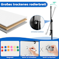 Miniatyrbillede 3 af 5: Flipover-stativ på hjul med magneter og markører, whiteboard, højdejusterbar op til 192 cm