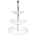 Miniatyrbillede 3 af 9: Elegant serveringsfad i tre niveauer i porcelæn og rustfrit stål