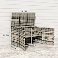 Miniatyrbillede 4 af 10: Rattan opbevaringsboks 350L 2-niveaus vejrbestandig pudeboks med låg løftestænger bærehåndtag UV-bestandig haveboks opbevaringsboks havekiste til have