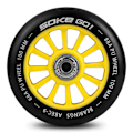 Miniatyrbillede 2 af 6: Gule hjul til scooter 100 mm (2-pak)