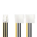 Miniatyrbillede 1 af 3: Intern Strømkabel | 2x Molex Han | PCI Express Hun | Guldplateret | 0.20 m | Runde | PVC | Gul / Sort | Plastikpose