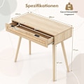 Miniatyrbillede 2 af 5: Konsolbord i rattan med udtræksskuffe entrébord stuehus træbord
