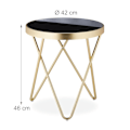 Miniatyrbillede 4 af 8: Rundt sidebord sort-guld