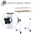 Miniatyrbillede 7 af 10: Sidebord Højdejusterbart Sofabord Mobilt Ende Skrivebord Hjul Bremser C-Bord Spånplade Stål Flerfarvet