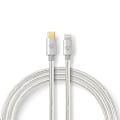 Pikkukuva 3 / 7: Lightning Kaapeli | USB 2.0 | Apple Lightning 8-Pin | USB-C™ Uros | 480 Mbps | Kullattu | 1.00 m | Pyöreä | Nailon / Punottu | Alumiini / Hopea | Laat