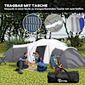 Miniatyrbillede 8 af 10: Tunnel Telt Camping Telt 6-9 Personer Familietelt 3 Soveværelser Dagligstue Veranda 2000Mm Oxford Grå