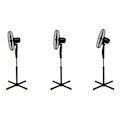 Miniatyrbillede 5 af 9: Stående gulvventilator 45W – 3 tilstande, 5 blade, sort