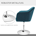 Miniatyrbillede 8 af 10: Lænestol loungestol med armlæn, lændepude, polstret afslapningsstol med metalstel, hørlook, højdejusterbar drejestol til soveværelse, stue, lyseblå |