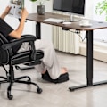 Miniatyrbillede 10 af 10: Fodstøtte skrivebordsfodstøtte med anti-slip polstring, fløjlslook, til hjemmekontor, kontor, sort