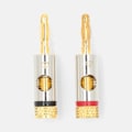 Miniatyrbild 5 av 8: Banana Connector | Rak | Hane | Guldplaterad | Skruva | Kabel input diameter: 3.0 mm | Metall | Guld | 2 st. | Kuvert