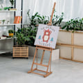Miniatyrbild 3 av 10: Easel Studio Staffli Av Bokträ, Höjd- Och Vinkeljusterbar, Med Förvaringsfack, Natur, 53X50,5X171-230Cm
