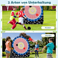 Miniatyrbillede 4 af 5: Stor dartskive til børn dart kaste spil sæt med 4 sparkebolde fodbold dart til haven sort