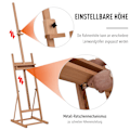 Miniatyrbillede 5 af 10: Easel Studio-Easel Lavet Af Bøgetræ, Højde- Og Vinkeljusterbar, Med Opbevaringsrum, Natur, 53X50,5X171-230Cm