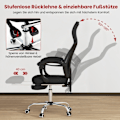 Miniatyrbillede 5 af 5: Ergonomisk kontorstol i mesh med fodstøtte og højdejusterbar lederstol med vippelig ryg