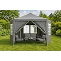 Pikkukuva 7 / 8: Garden Trade Pavilion Teltta 2x2x2 m Windows Gray MultiGardenilla