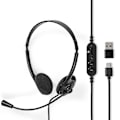 Pikkukuva 1 / 9: PC-headset | On-Ear-Kuulokkeet | Stereo | USB Type-A / USB Type-C™ | Kokoontaitettava Mikrofoni | Musta