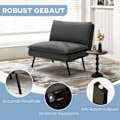 Miniatyrbillede 8 af 10: Gulvsofa 4-i-1 sammenfoldelig sovesofa med hørlook, polstret sovesofa kan holde op til 150 kg til soveværelse, stue, mørkegrå