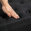 Miniatyrbillede 10 af 10: Bænk polstret bænk med opbevaringsplads brystbænk entre soveværelse stue linnedlignende polyester gummi træ sort 100 x 40 x 44 cm