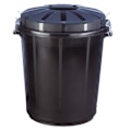 Miniatyrbillede 1 af 2: Universal affaldsbeholder med låg, rund, 70L, sort