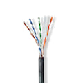 Pikkukuva 1 / 2: Verkkokaapeli | CAT6 | Kiinteä | U/UTP | CCA | 305.0 m | Ulkokäyttöön | Pyöreä | PE | Musta | Pakkaus