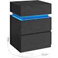 Miniatyrbillede 1 af 7: LET630T56 Sengebord med LED-belysning, Sidebord, Sengeskab, Sofabord, Justerbar