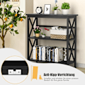 Miniatyrbillede 5 af 5: Konsolbord i træ med tipsikring og robust stel Moderne sidebord 79 x 32 x 86 cm sort
